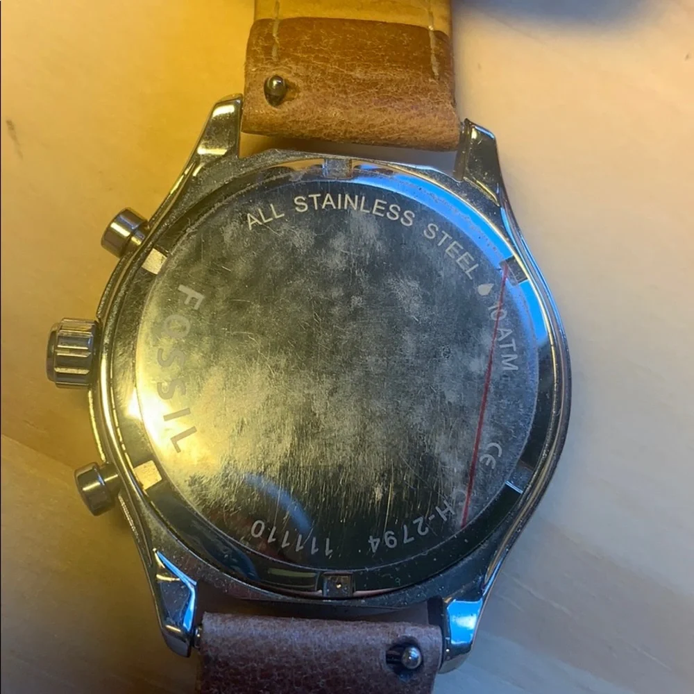 Fossil CH-2794 Chronograph watch w/orig. leather
